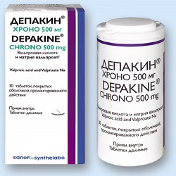Таблетки Депакин хроно 500 мг