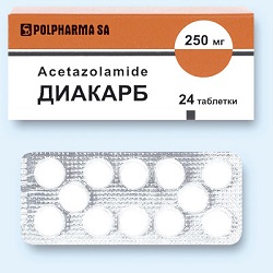 Диакарб в таблетках 250 мг