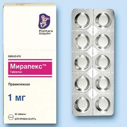 Мирапекс в таблетках 1 мг