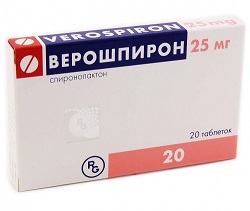 Верошпирон в таблетках 25 мг