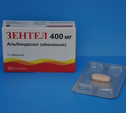 Таблетка Зентел 400 мг